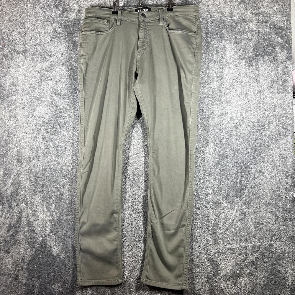 DU/ER Pants Mens 36x34 Green N2X Relaxed Taper Chino Cotton Blend Stretch